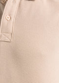 Waffle Knit Polo Shirt — Oatmeal