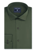 Olive Green Cotton Satin Formal Shirt