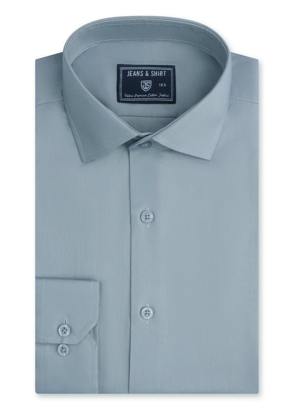 Silver Sage Cotton Satin Formal Shirt