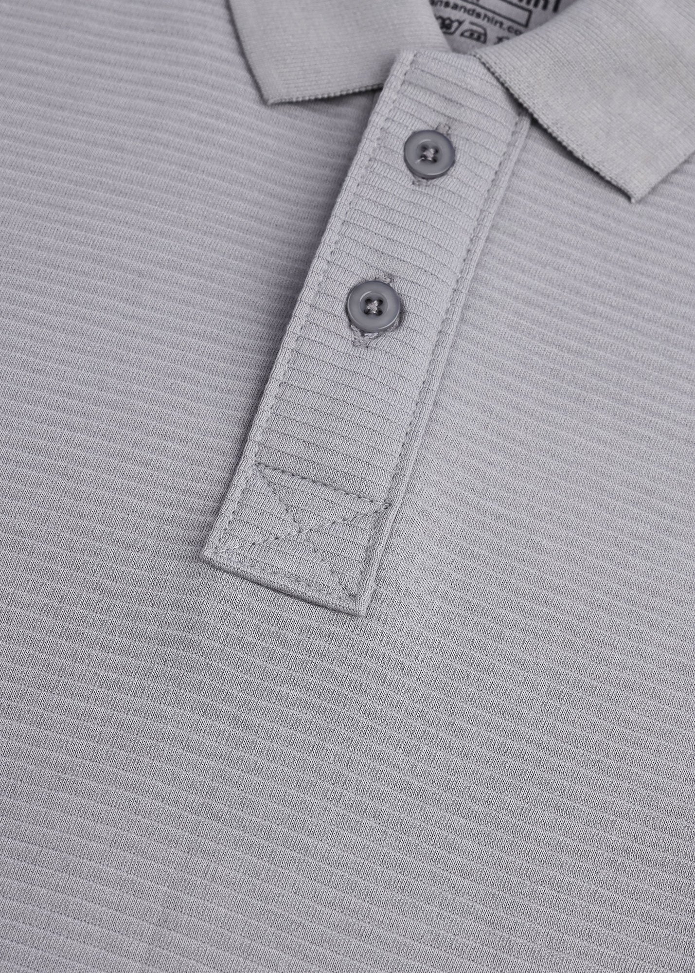 Ottoman Knit Polo Shirt—Ice Grey