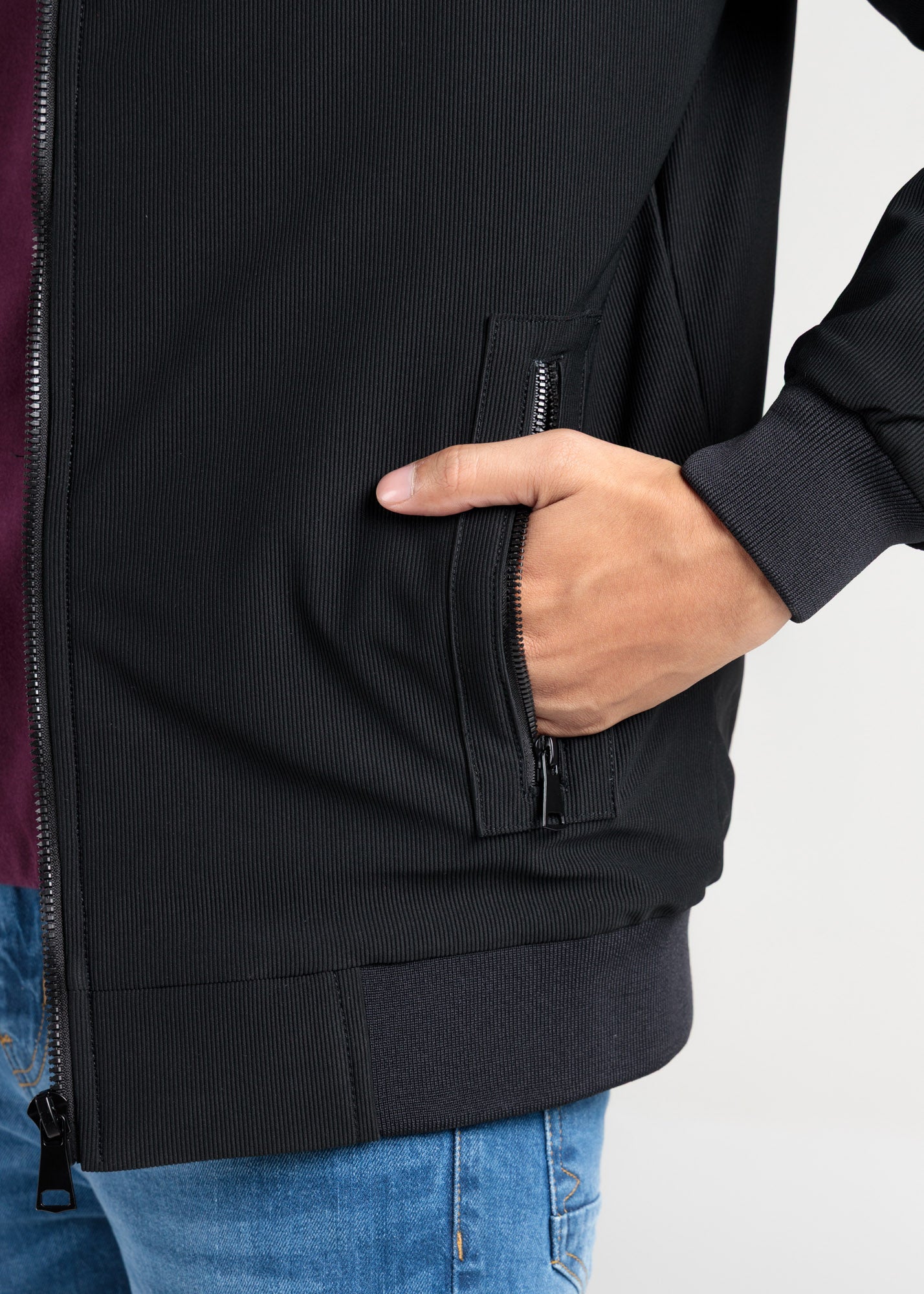 Quilted Corduroy Jacket – Black