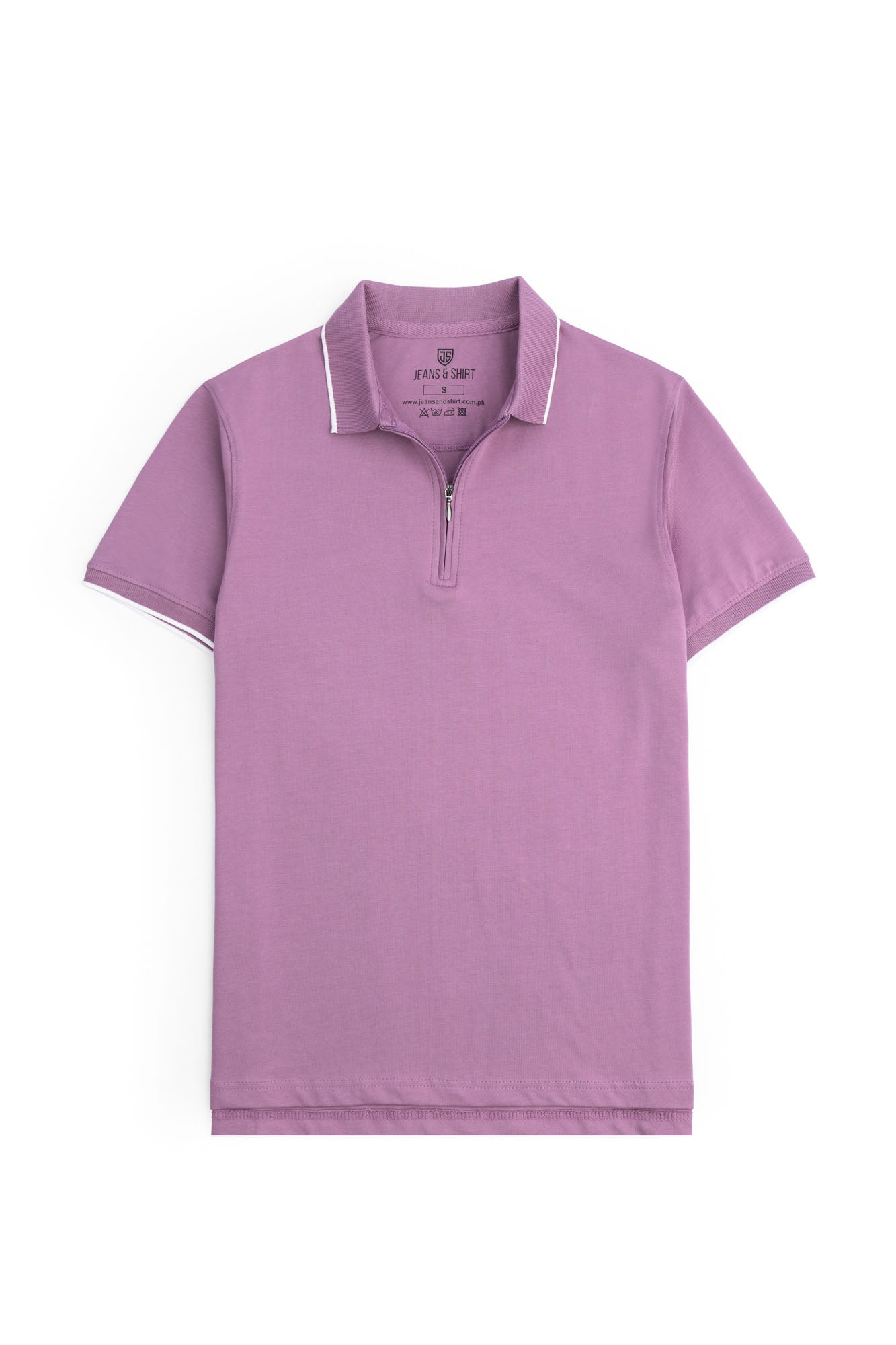 Muted Lavender Zip Polo Shirt