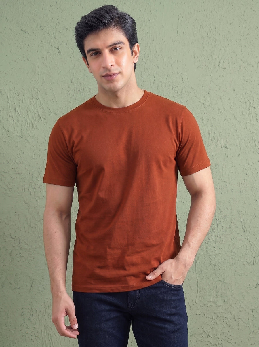 All Day Cotton Stretch T-Shirt – Rust