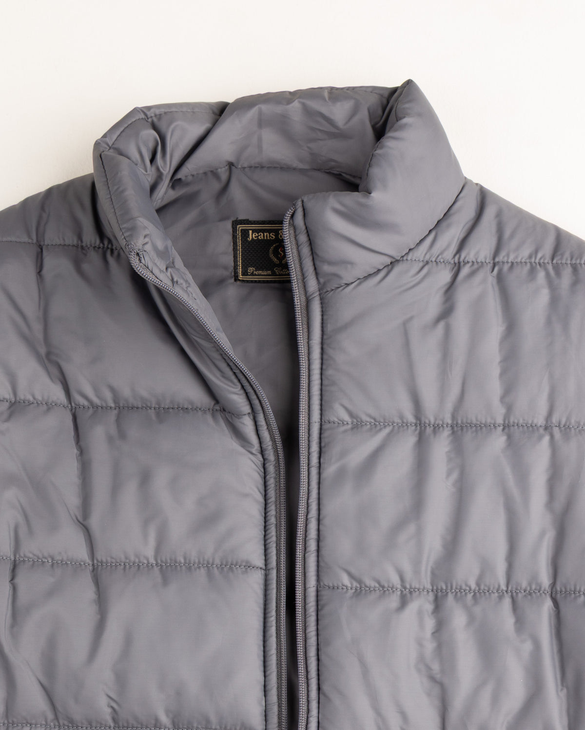 Silver Grey Sleeveless Puffer Jacket