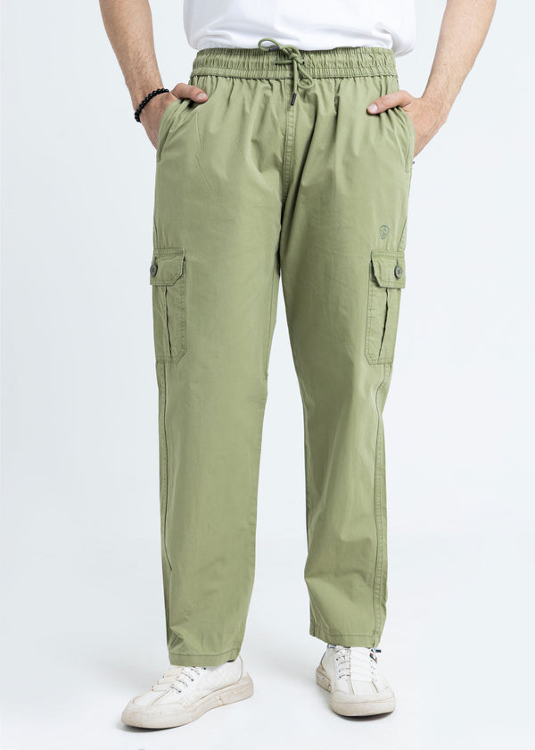 Comfort Cotton Cargo Trousers – Khaki Green