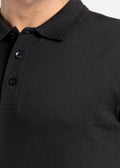 Popcorn Jacquard Polo Shirt — Signature Black