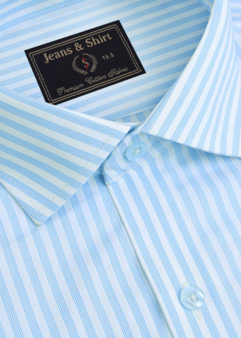 Sky Blue Dual Stripe Formal Shirt