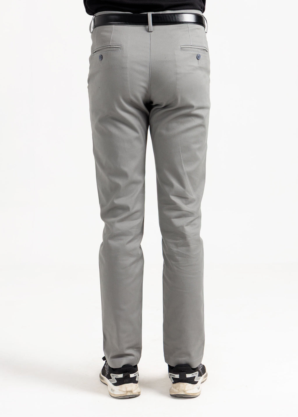Slate Grey Tapered Fit Cotton Pants