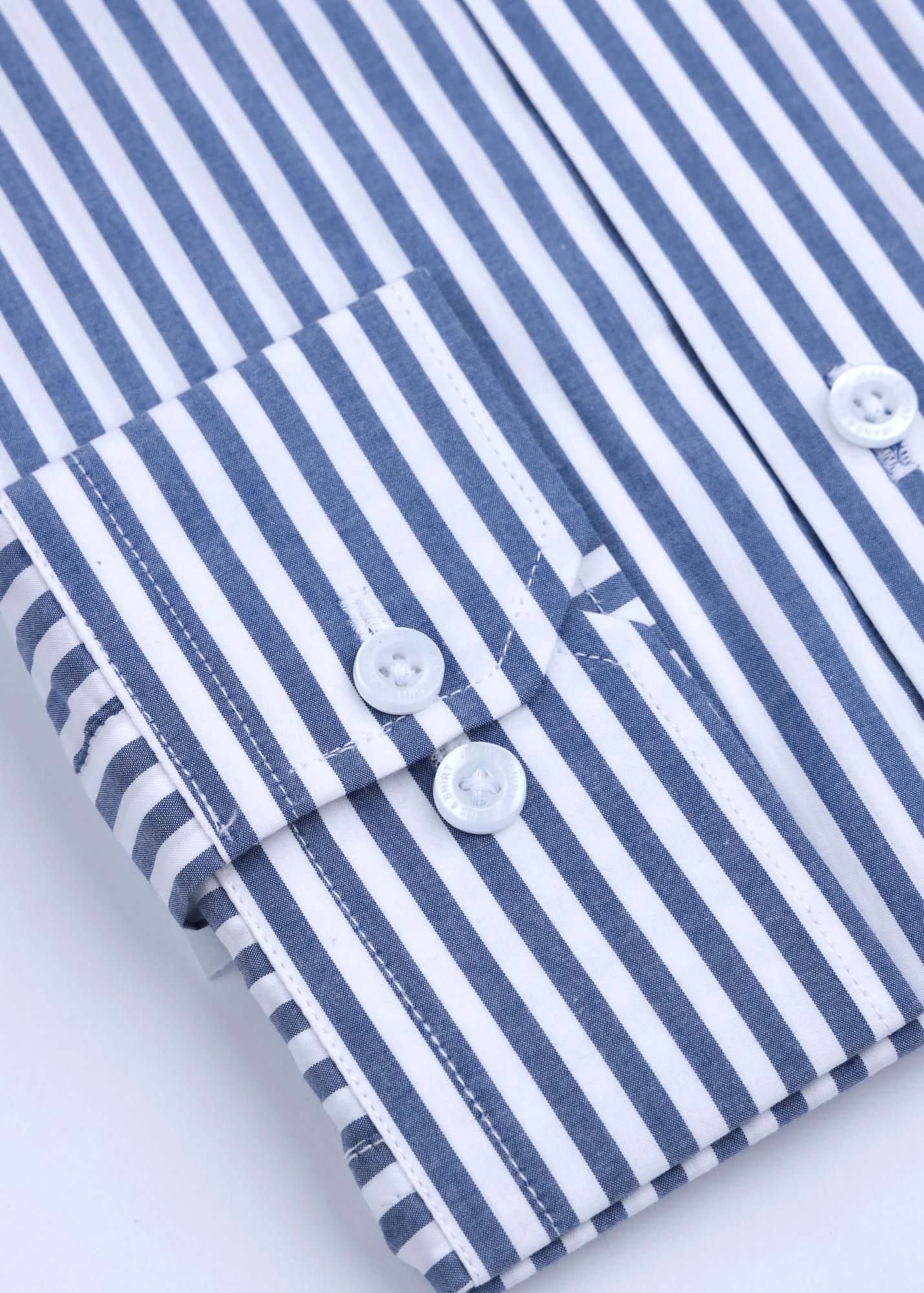 Essential Blue Broad Stripe Formal Shirt
