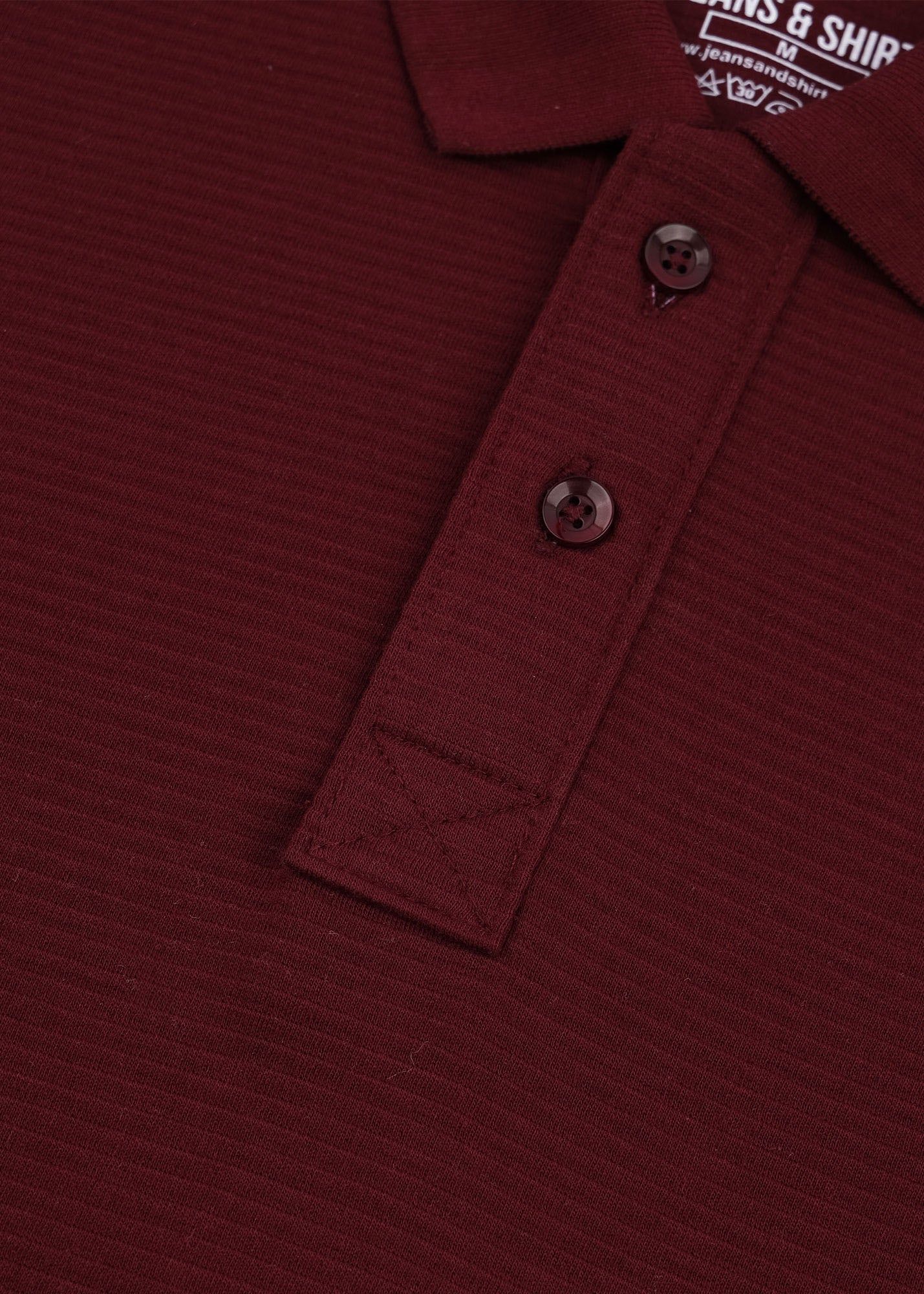 Ottoman Knit Polo Shirt—Maroon