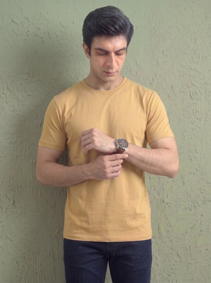 All Day Cotton Stretch T-Shirt – Beige