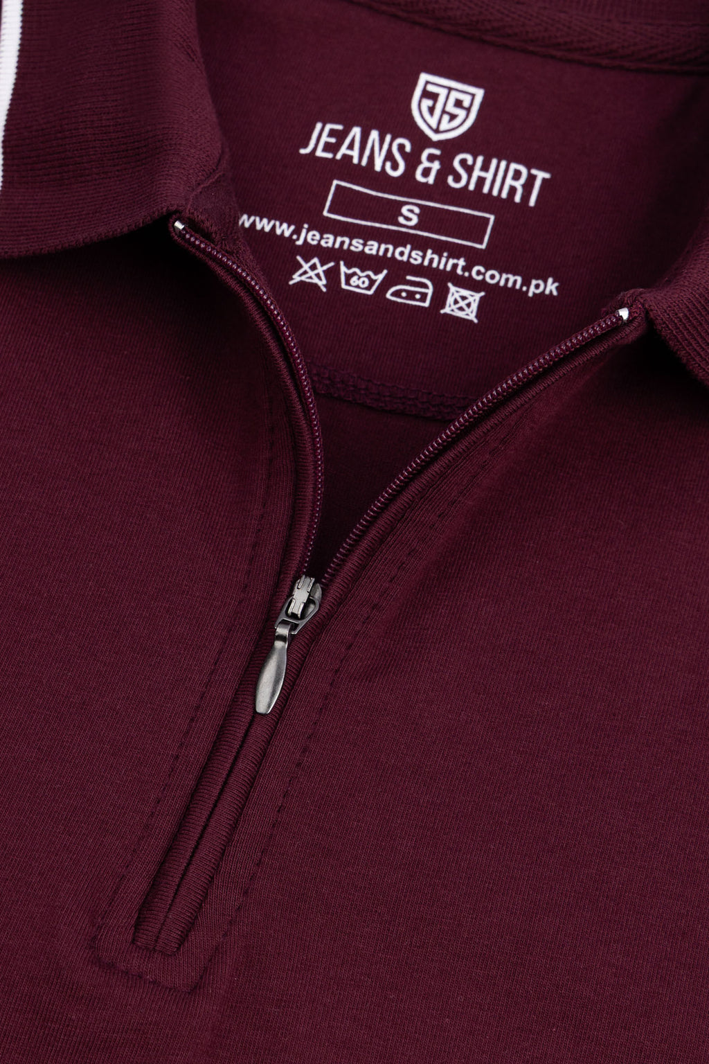 Oxblood Zip Polo Shirt