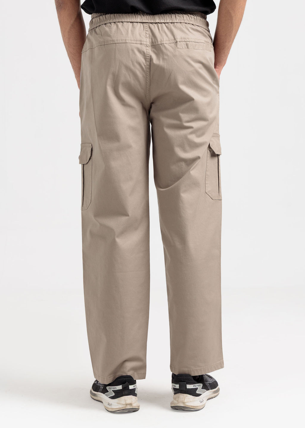 Relaxed Fit Cotton Cargo Trousers – Cappuccino