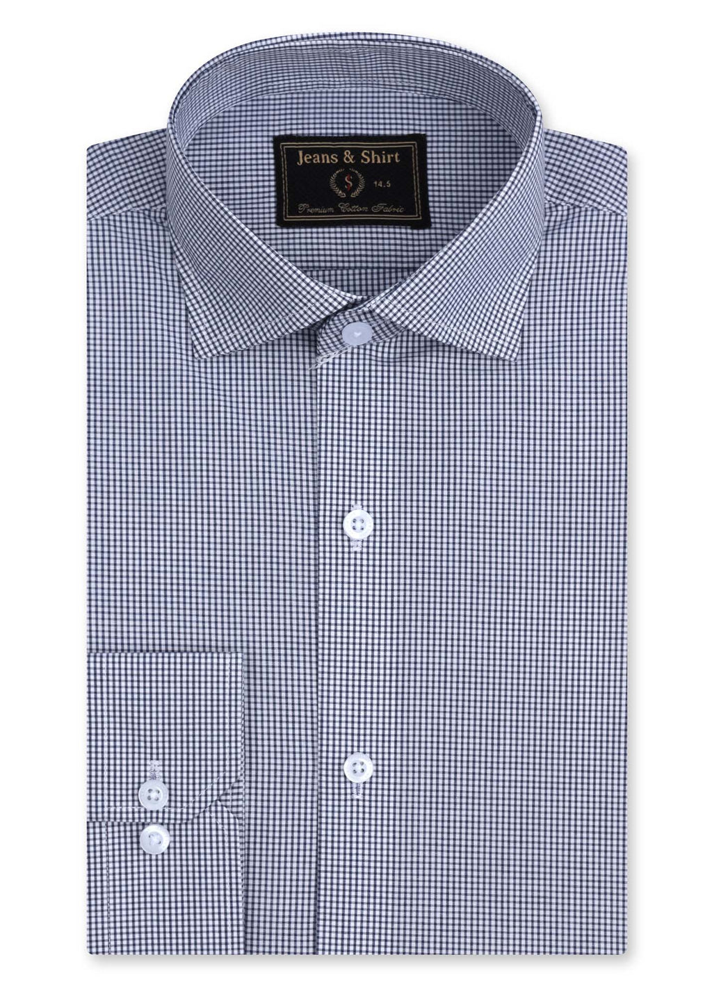 Black Micro Check Formal Shirt