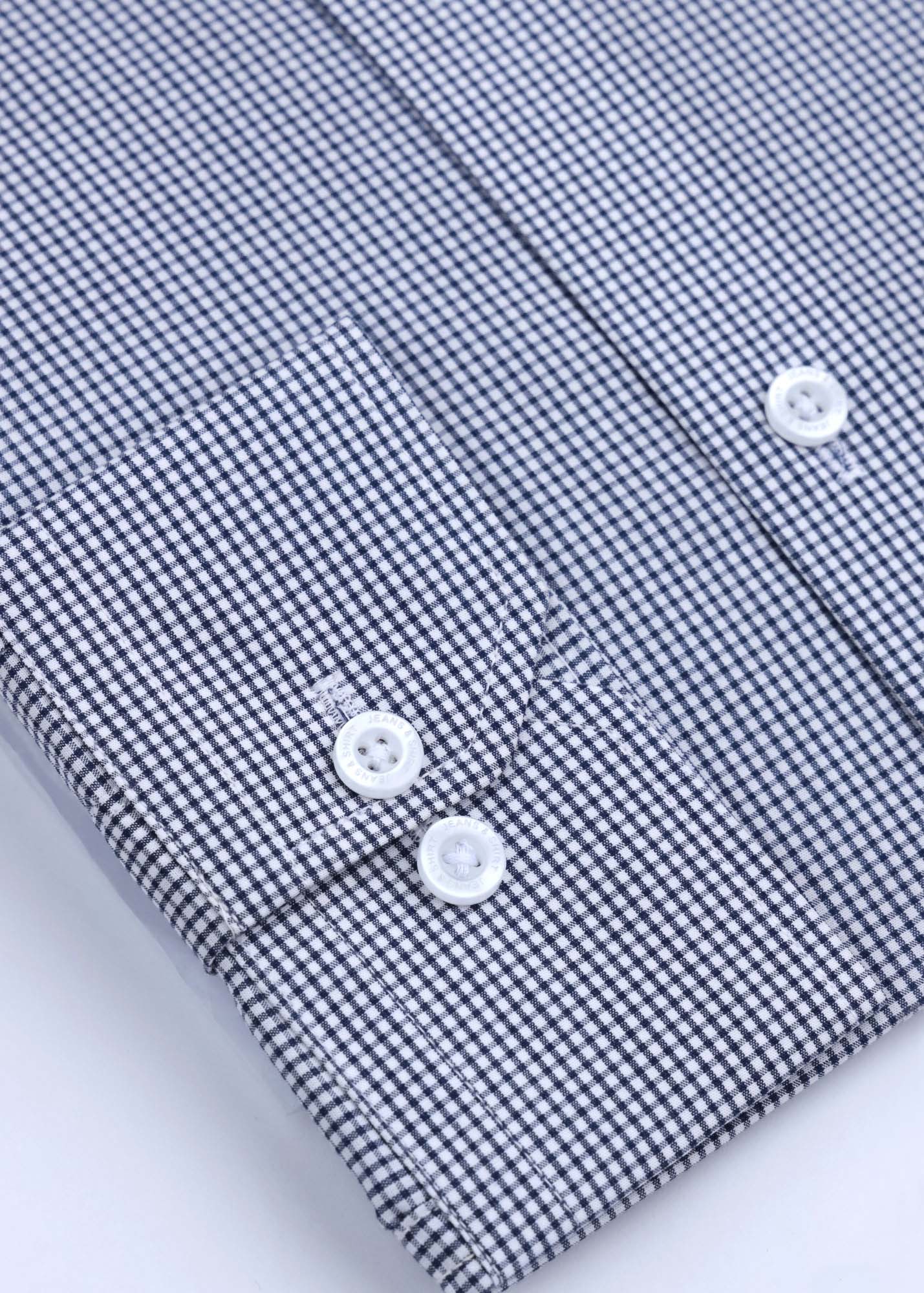 Black Micro Check Formal Shirt