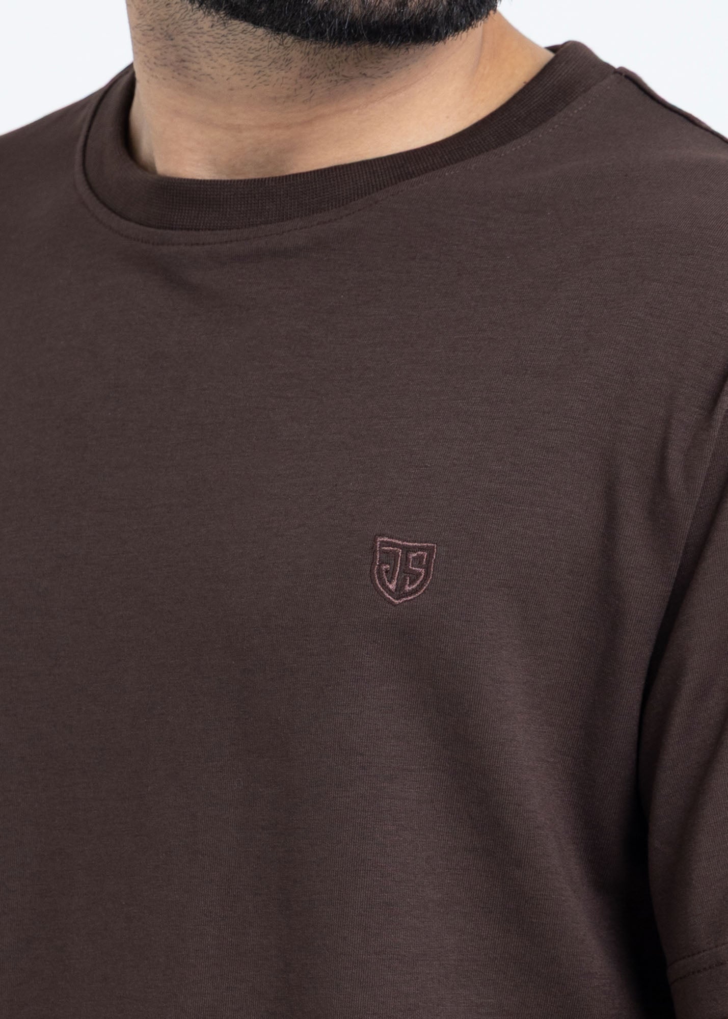 Relaxed Fit Chocolate Brown T-Shirt Lycra Jersey
