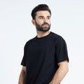 Relaxed Fit Black T-Shirt Lycra Jersey