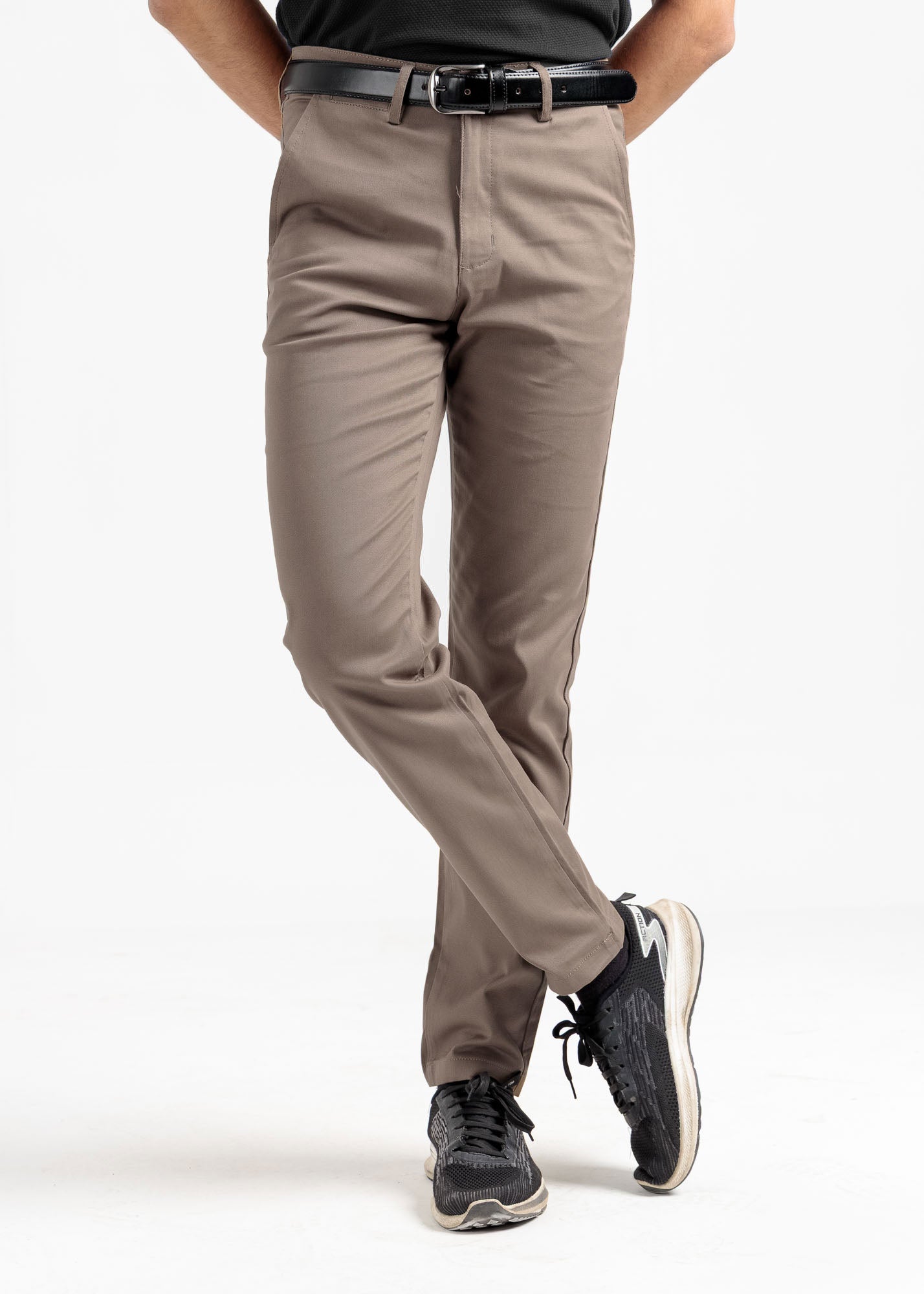 Mocha Tapered Fit Cotton Pants