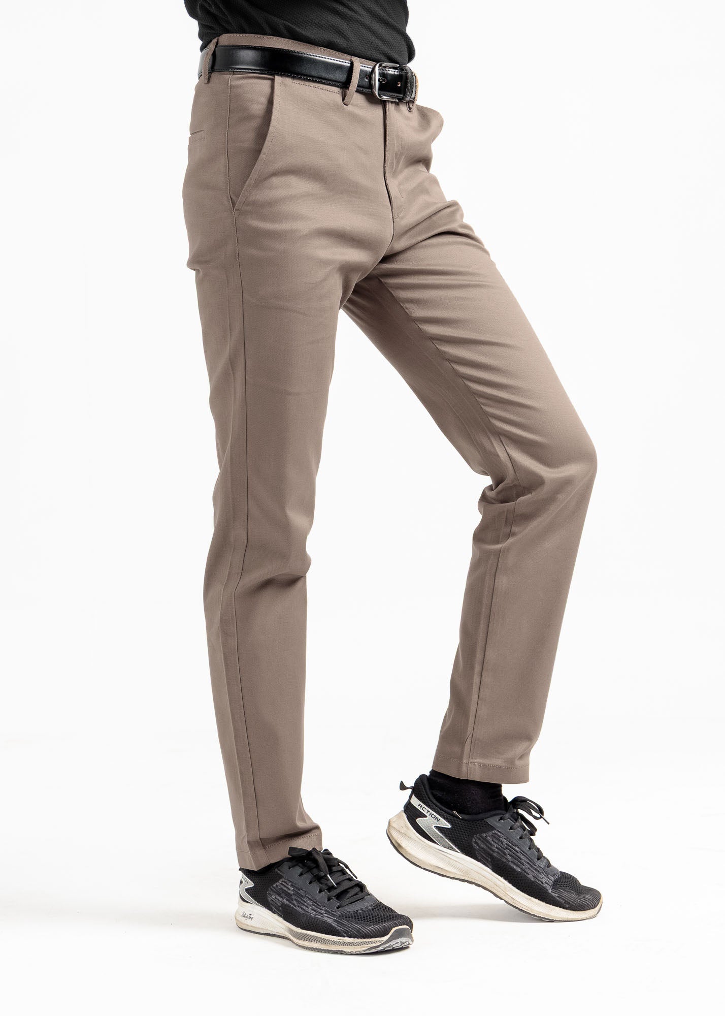 Mocha Tapered Fit Cotton Pants