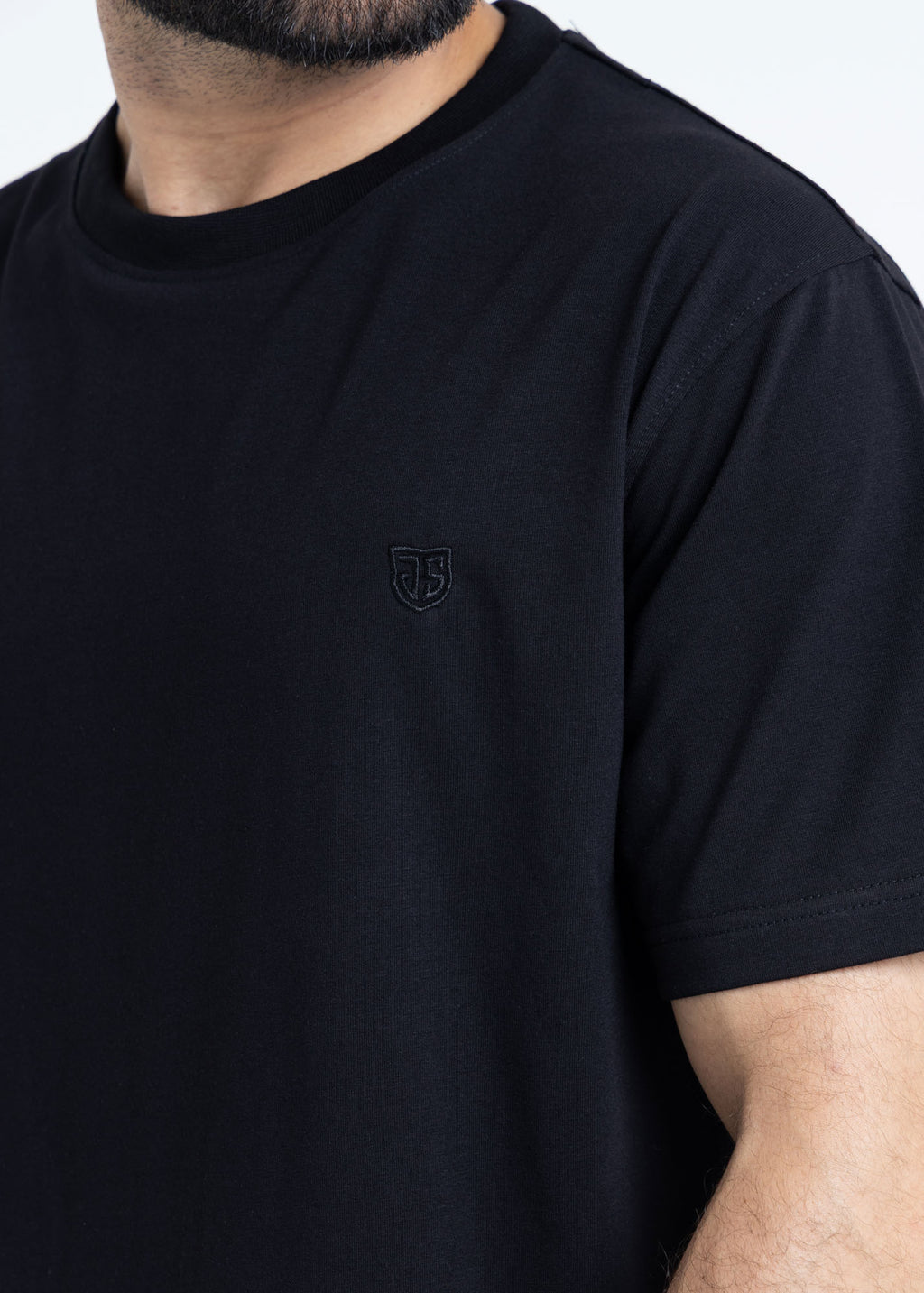 Relaxed Fit Black T-Shirt Lycra Jersey