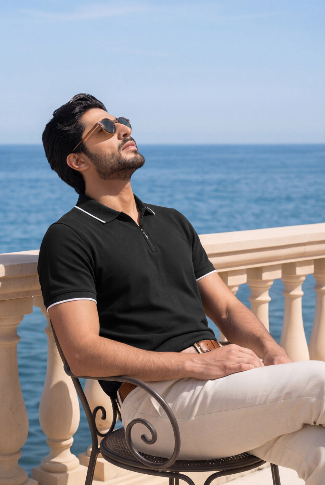 Obsidian Zip Polo Shirt