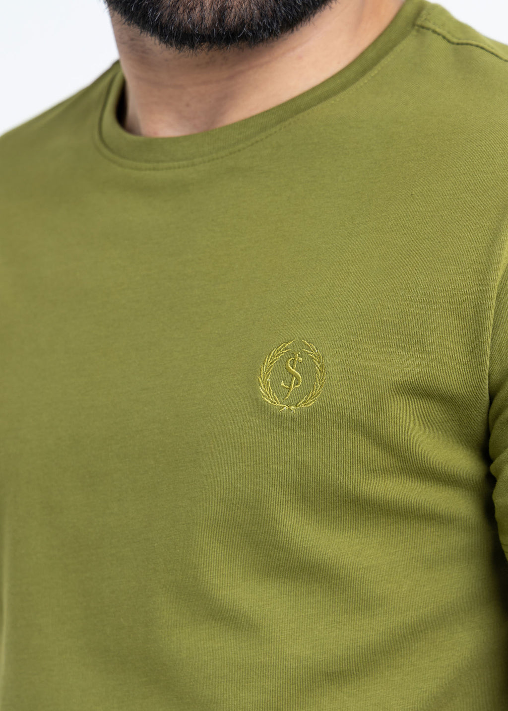 Basic Moss Green Lycra Jersey T-Shirt
