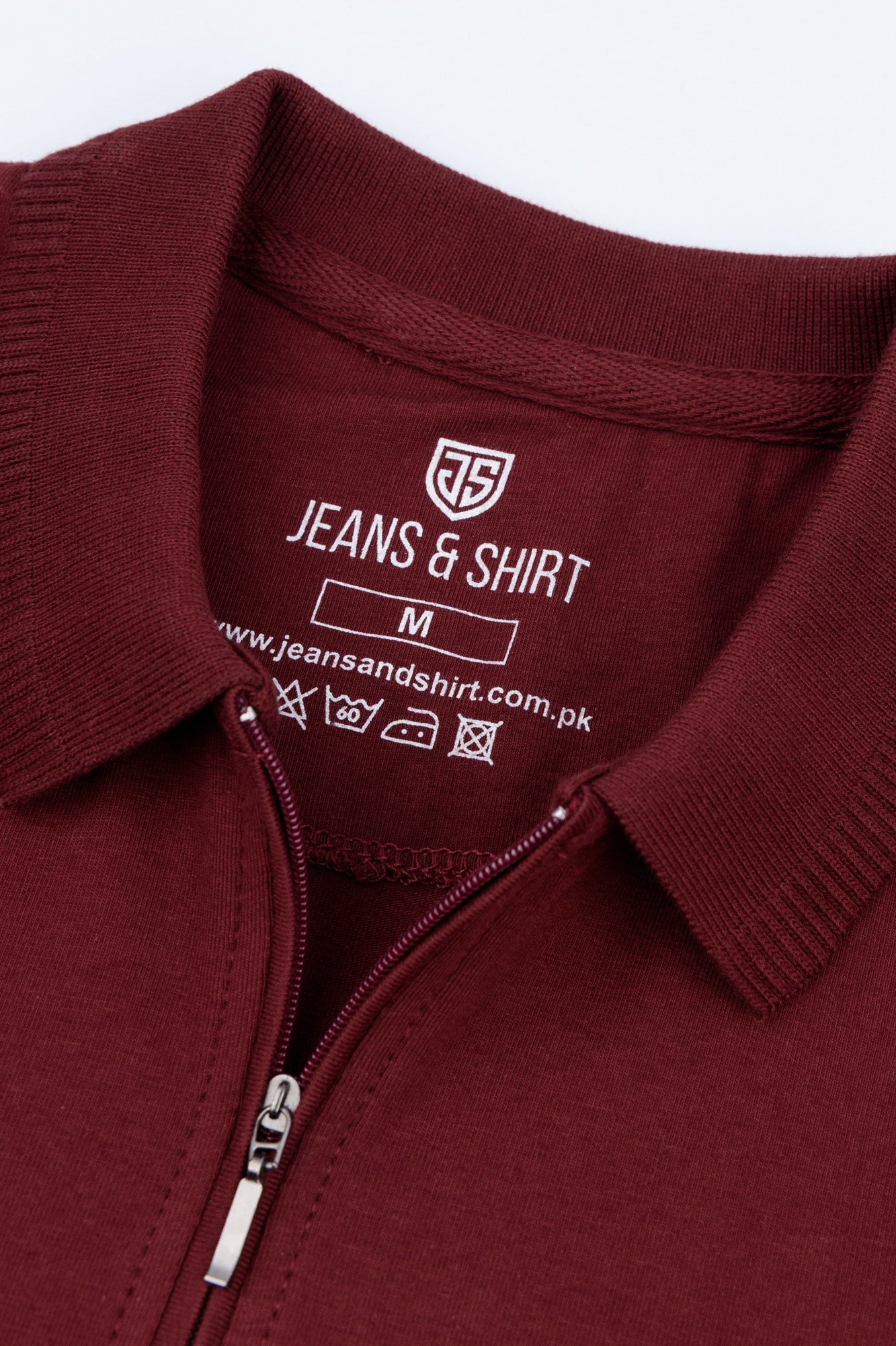 Deep Maroon Zip Polo Shirt
