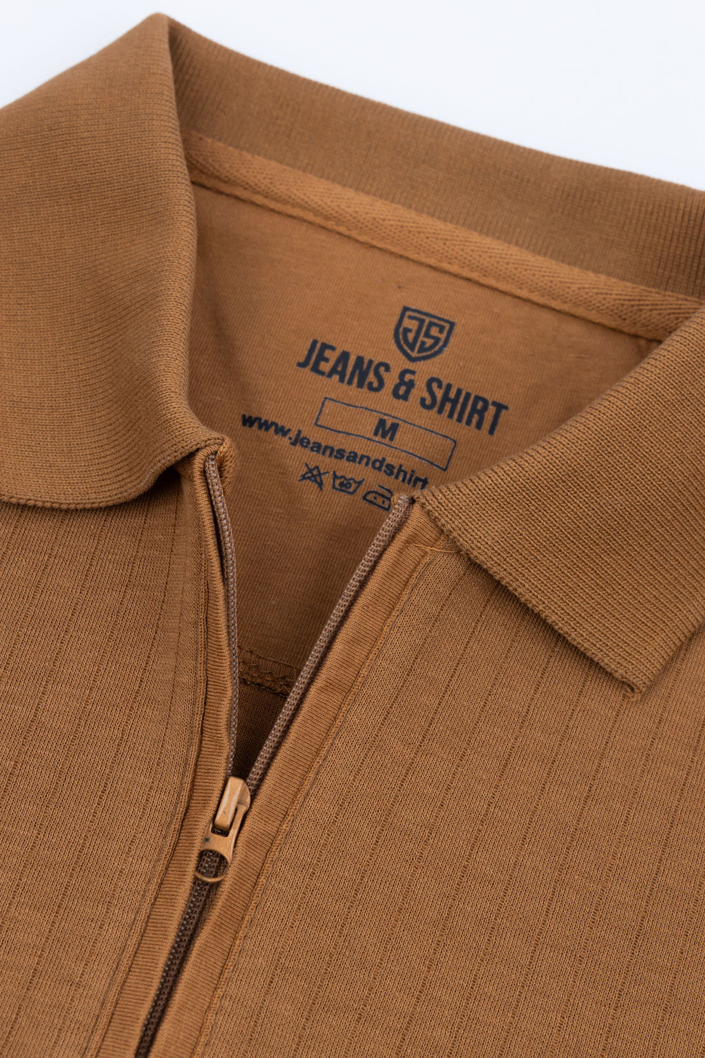 Camel Drop Needle Polo Shirt