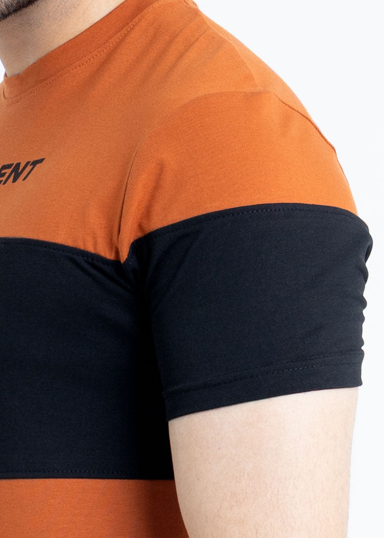 Black & Rust Color Block T-Shirt