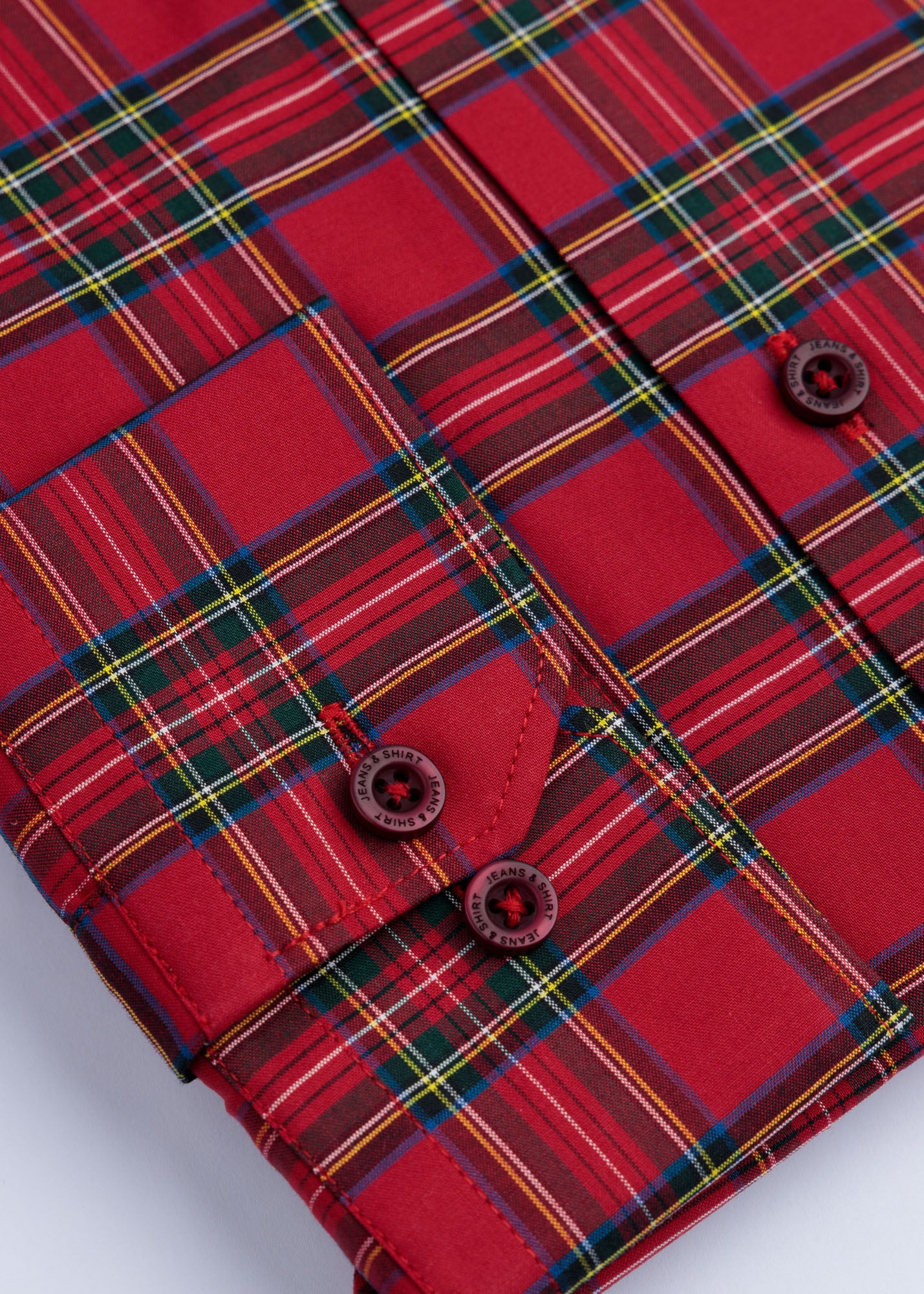Red Tartan Check Formal Shirt