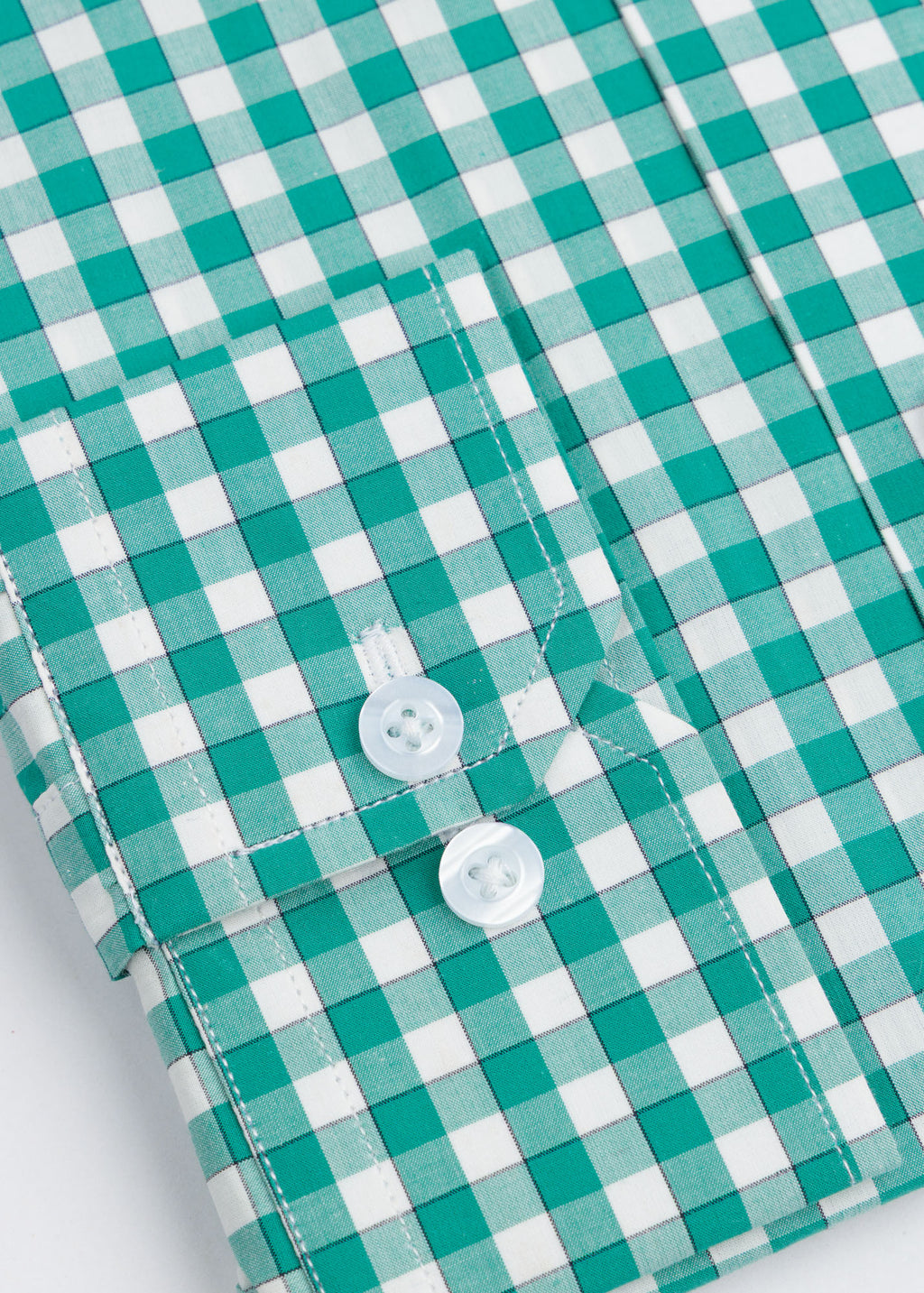 Green & White Check Formal Shirt