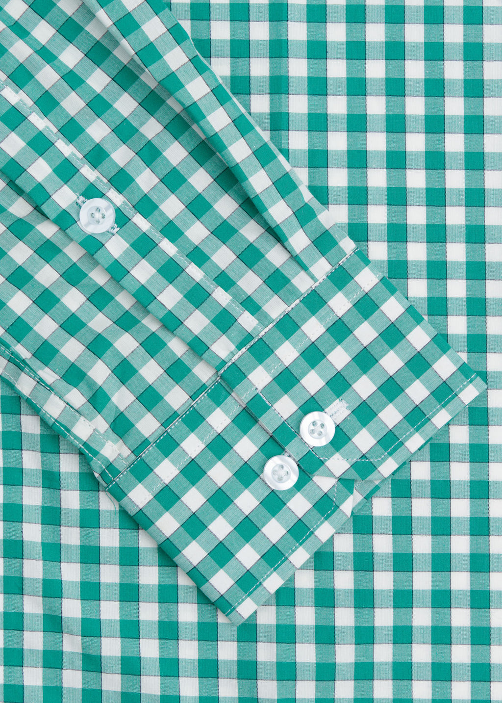 Green & White Check Formal Shirt