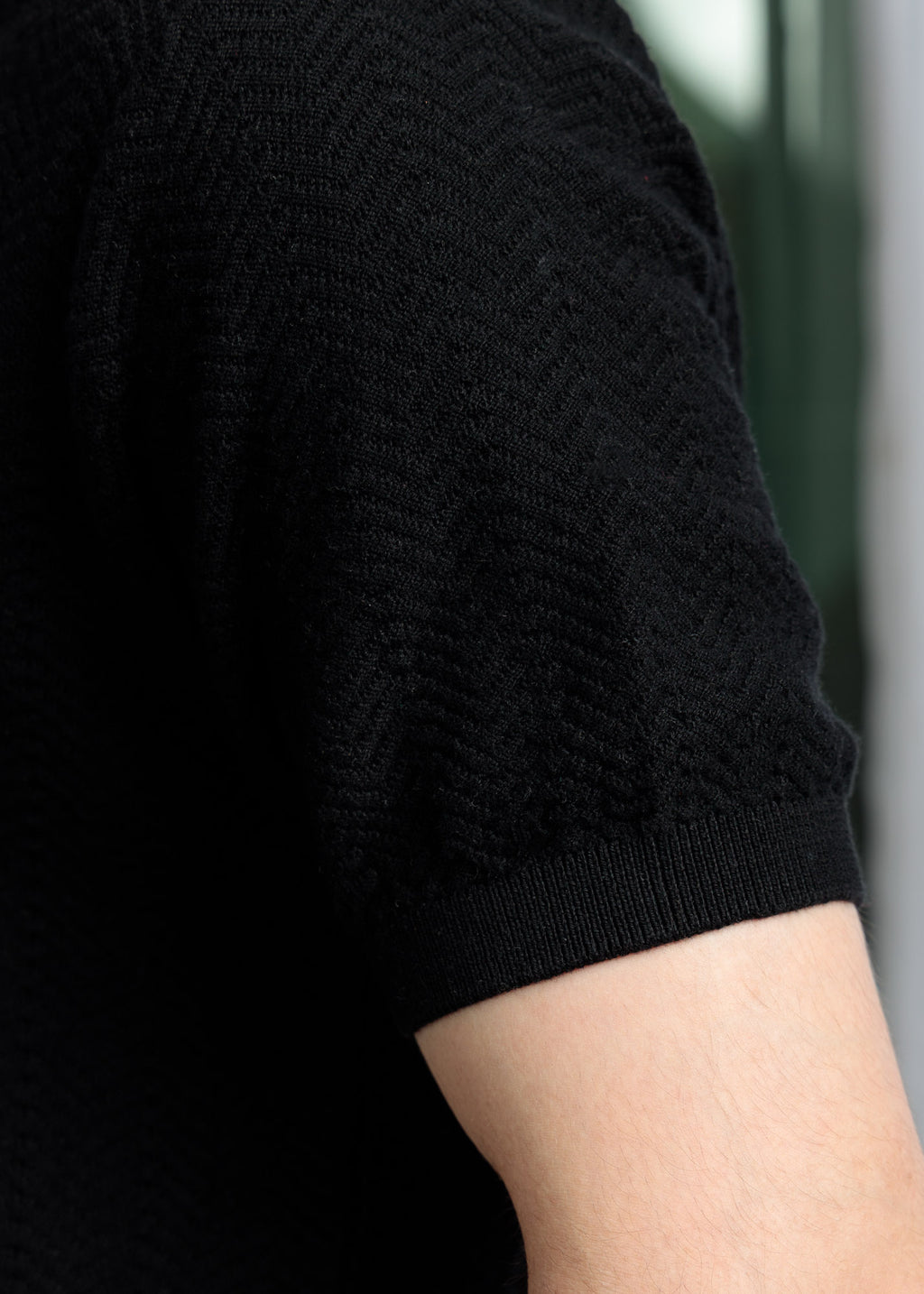 Men's Knit Polo- Premium Black