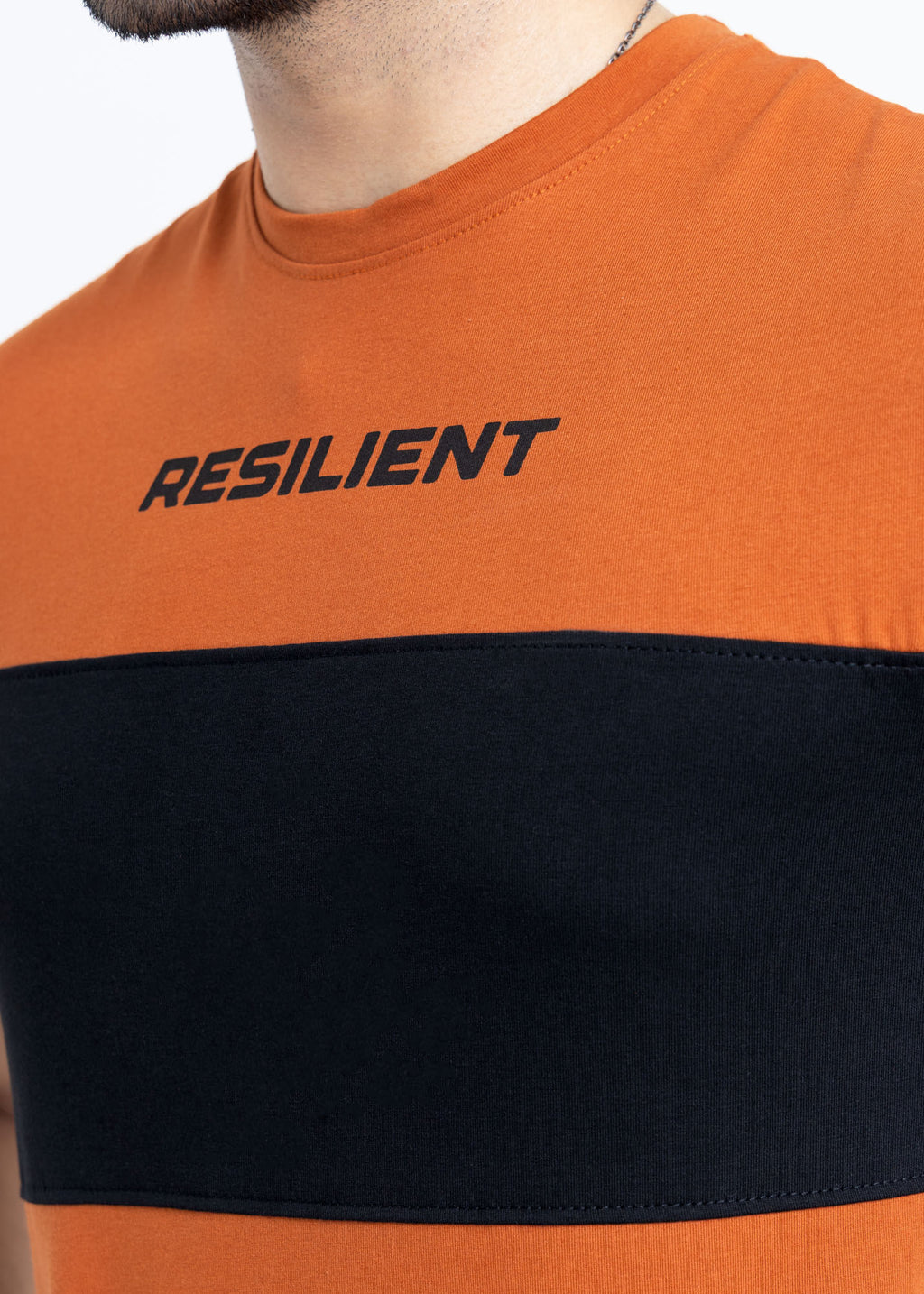 Black & Rust Color Block T-Shirt