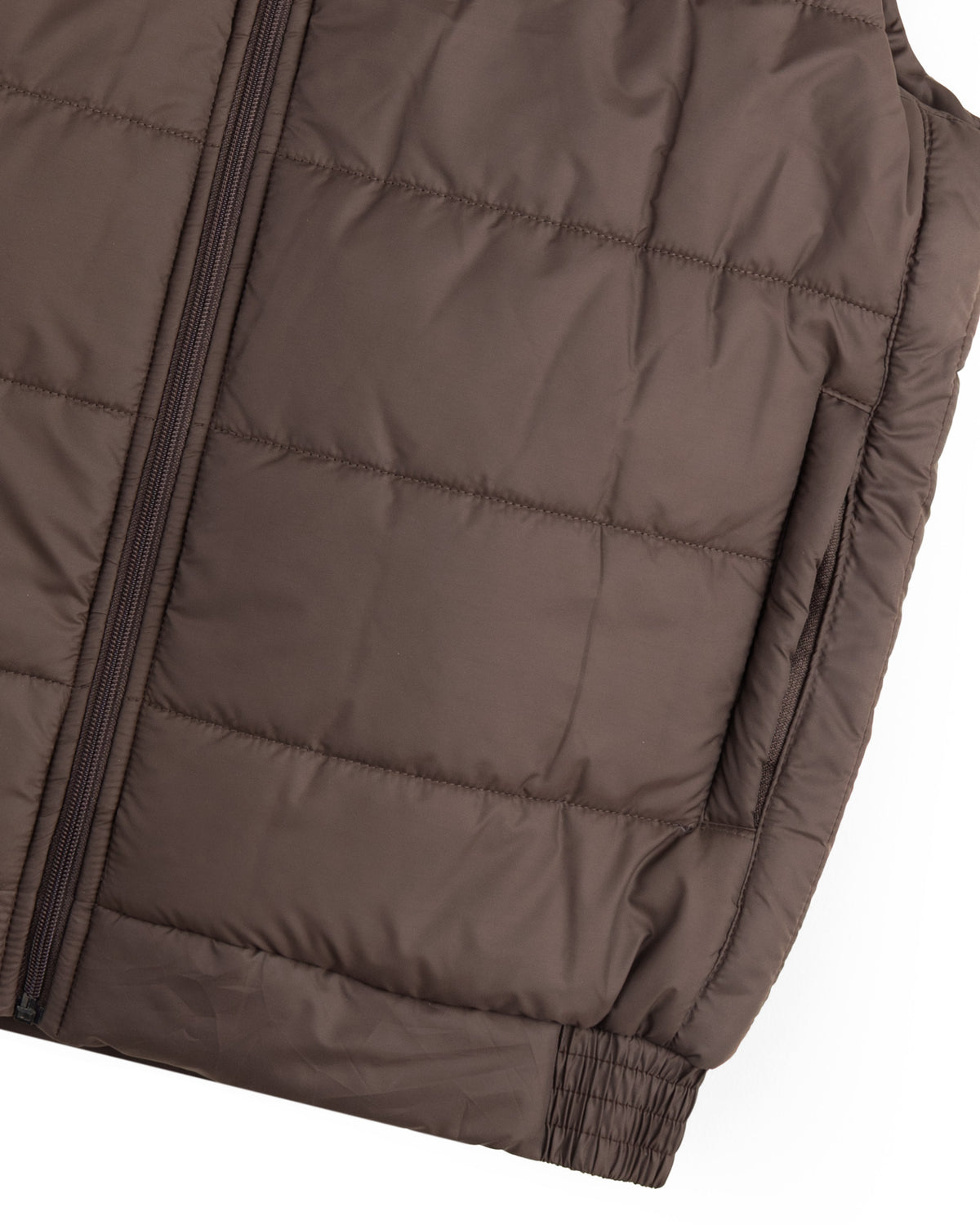Chocolate Brown Sleeveless Puffer Jacket