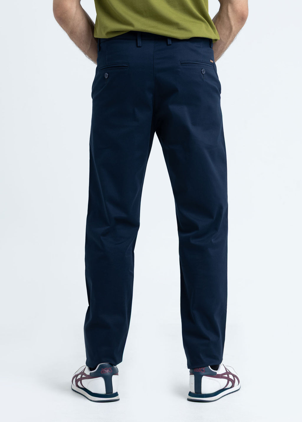 Dark Blue Tapered Fit Cotton Pants