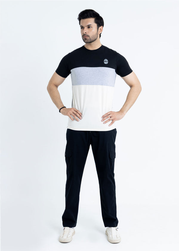 Black & Grey Color Block T-Shirt