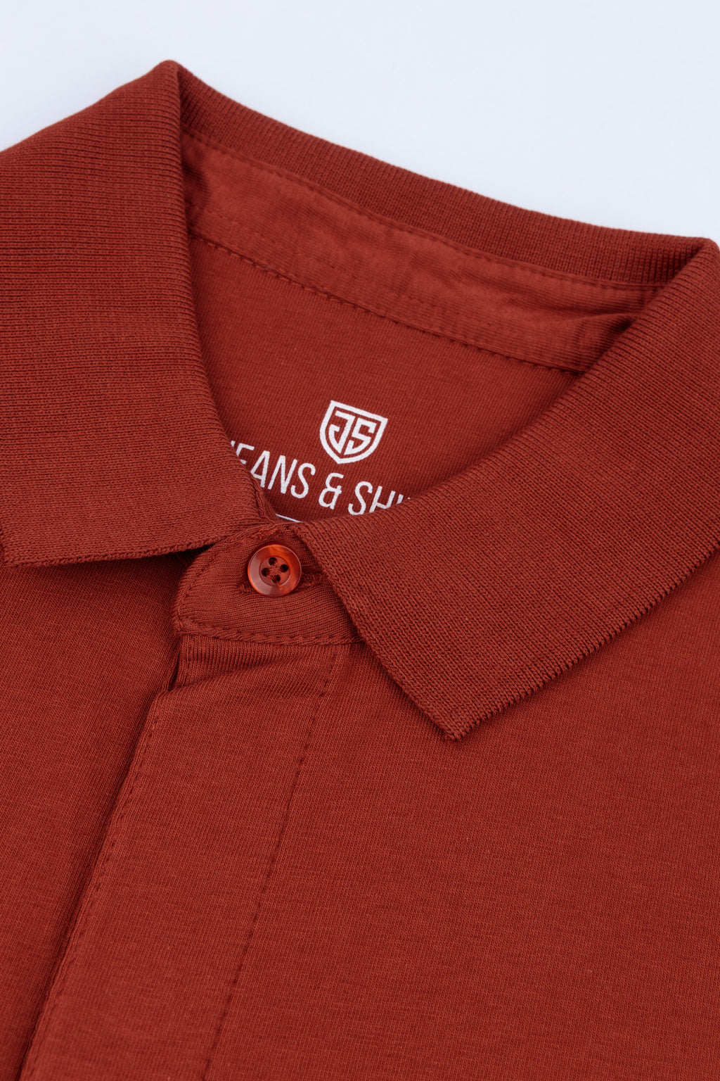 Rust Concealed Placket Polo Shirt