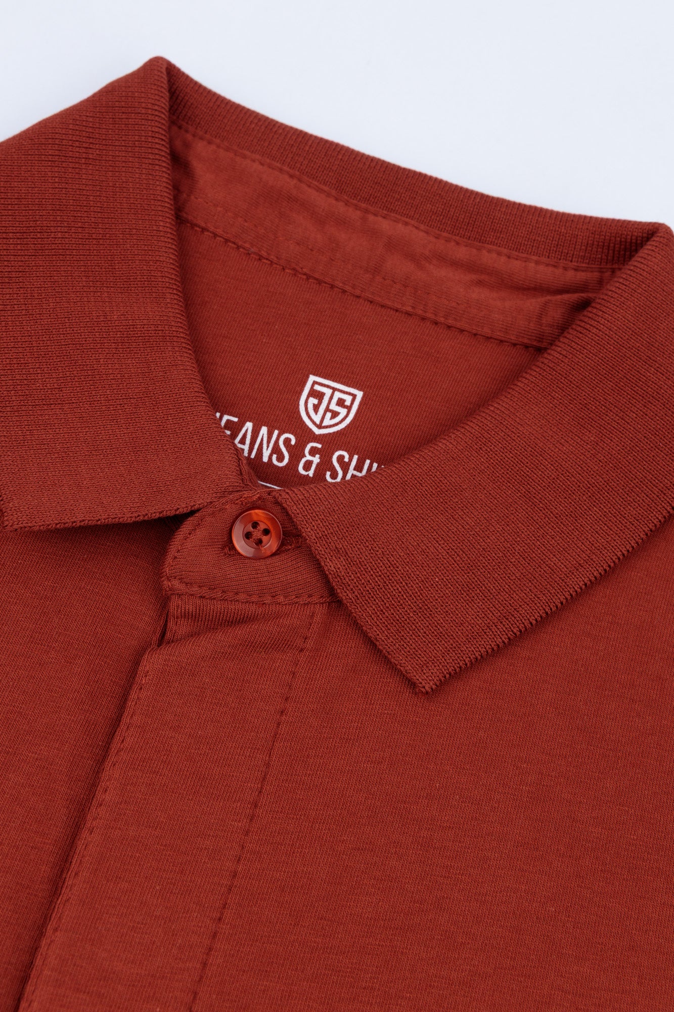Rust Concealed Placket Polo Shirt