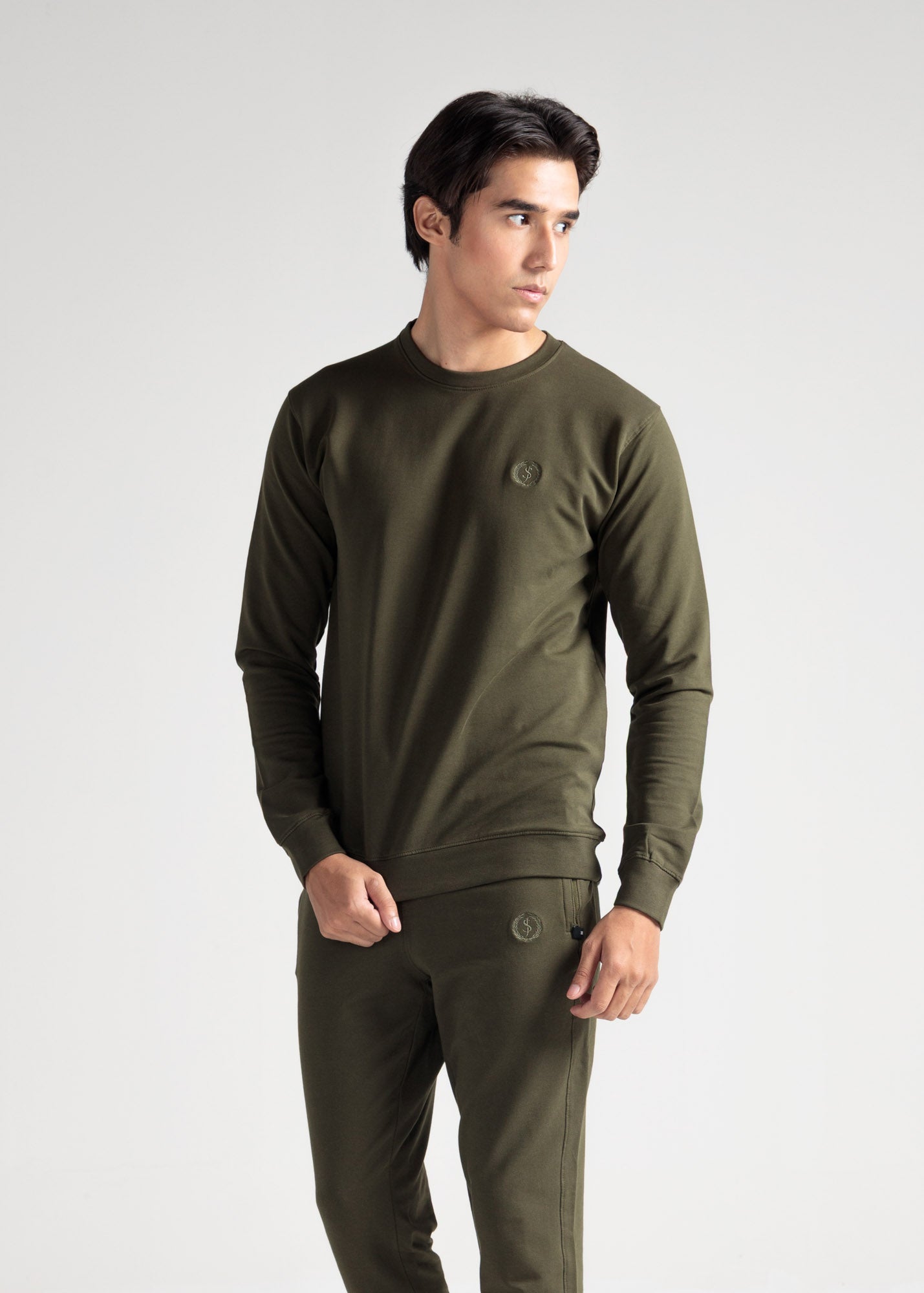 Essential Cotton Terry Co-ord Set – Olive Green