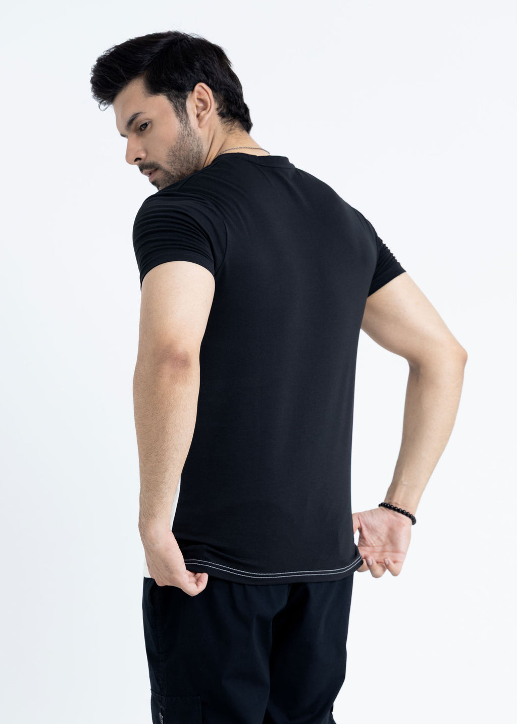 Black & Grey Color Block T-Shirt