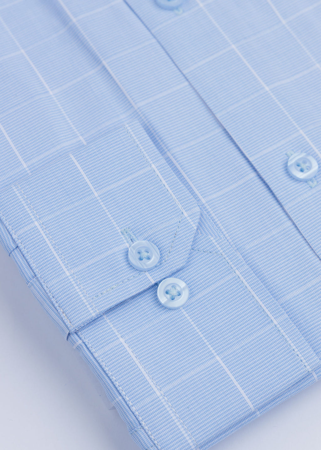 Blue Textured Check Formal Shirt