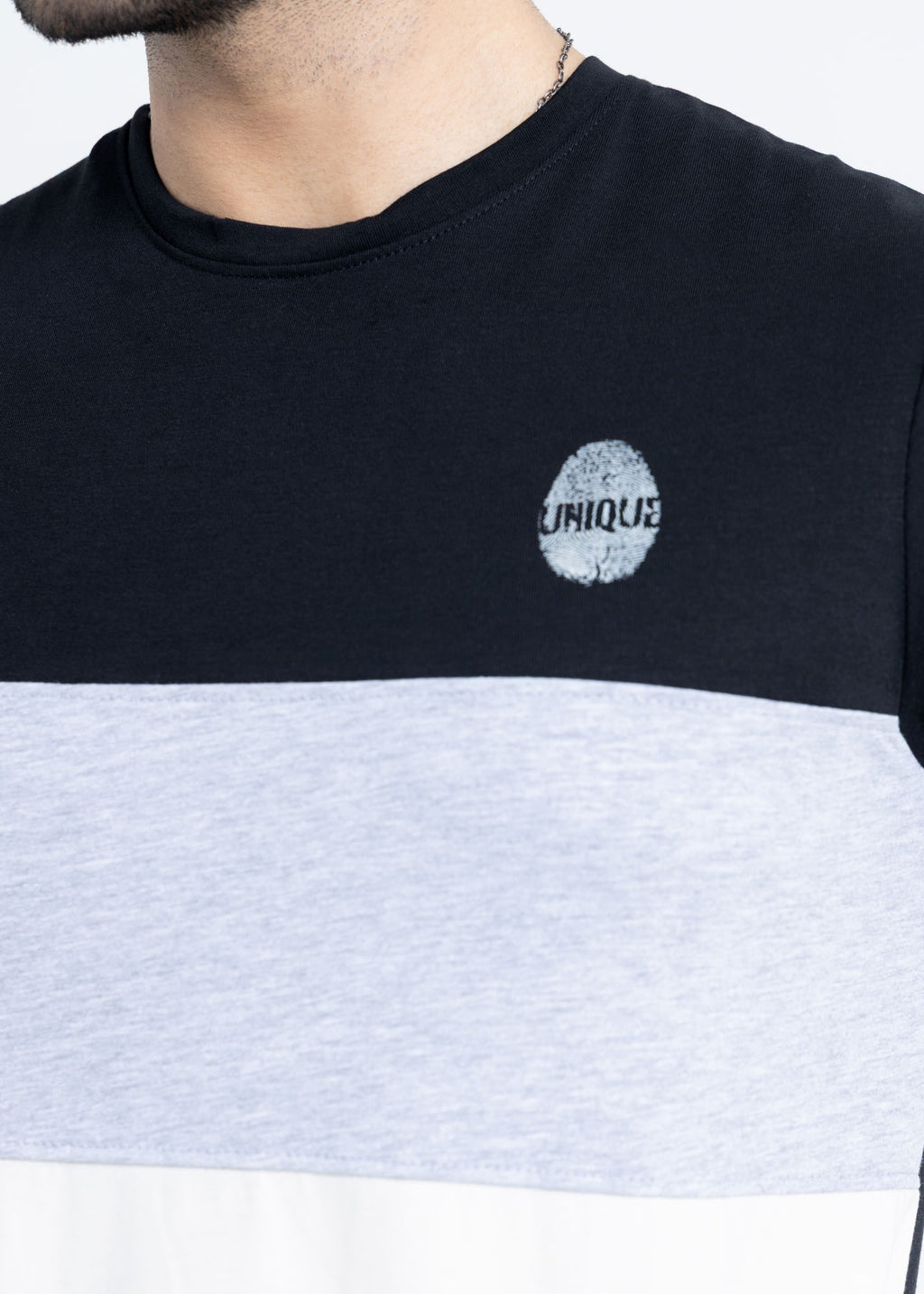 Black & Grey Color Block T-Shirt