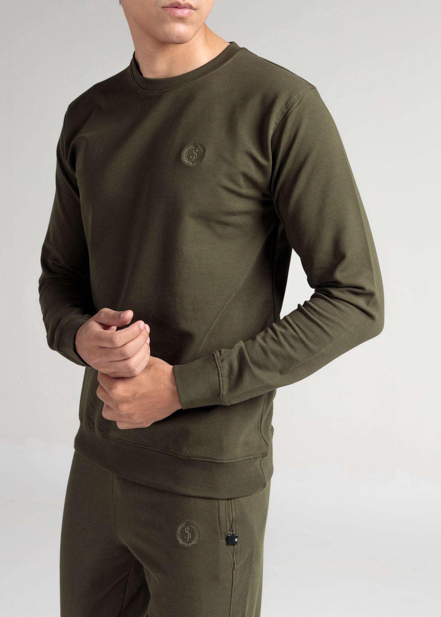 Essential Cotton Terry Co-ord Set – Olive Green