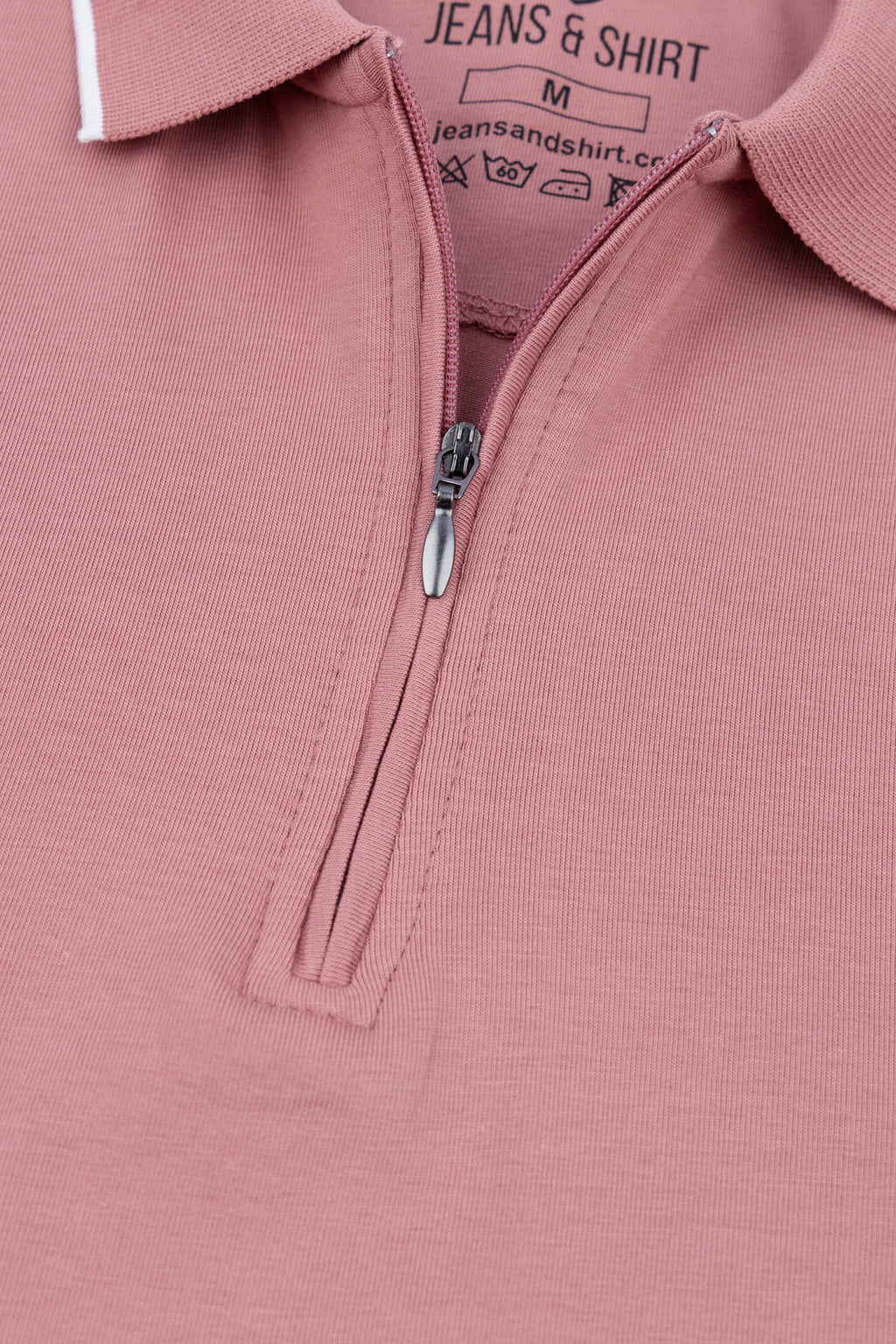 Dusty Pink Zip Polo Shirt