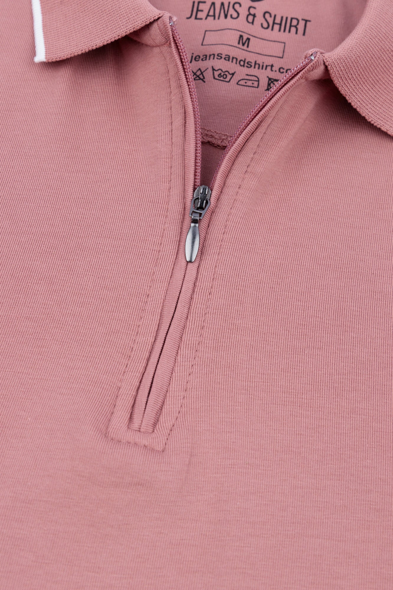 Dusty Pink Zip Polo Shirt