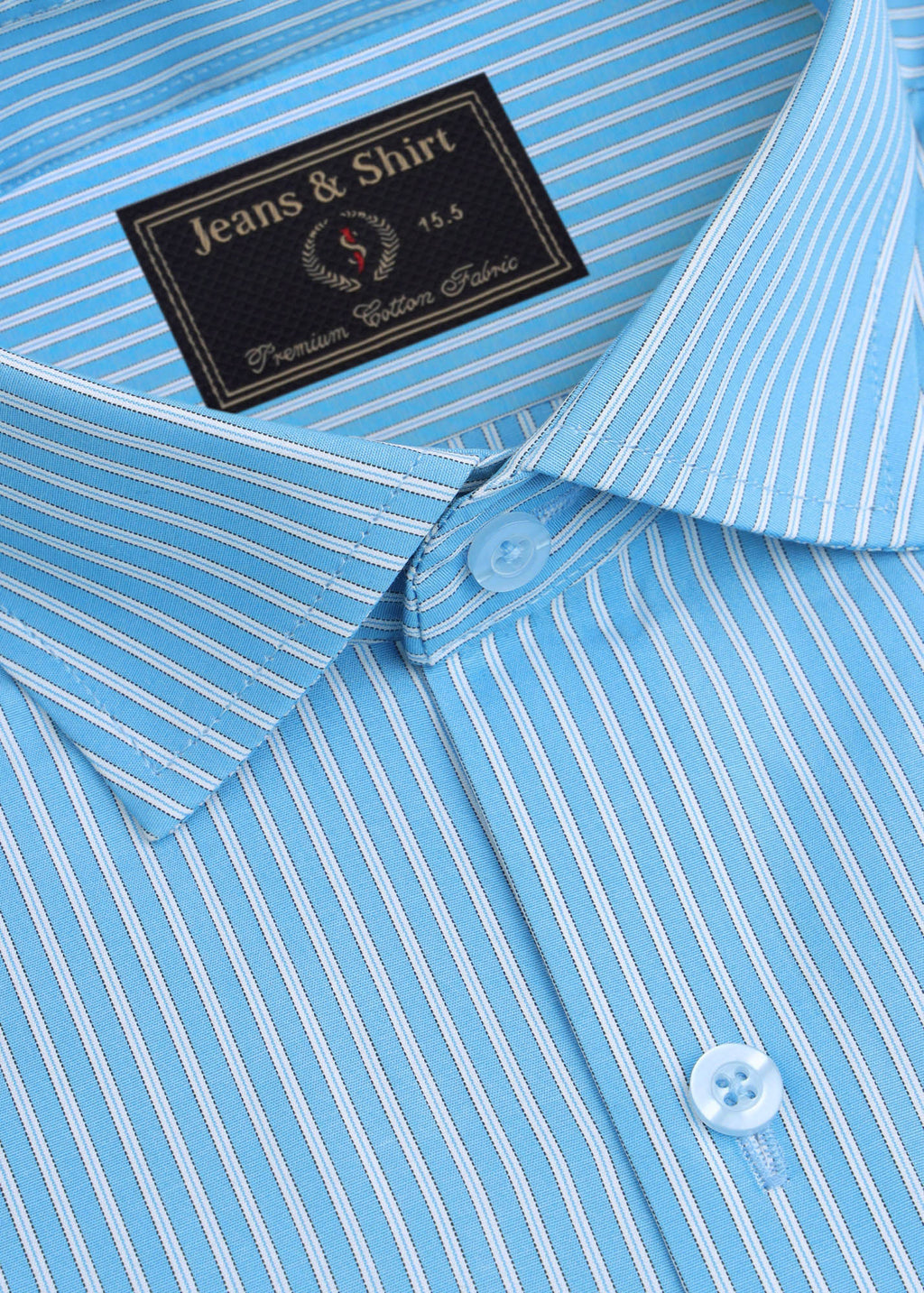 Ice Blue Multi Stripe Formal Shirt