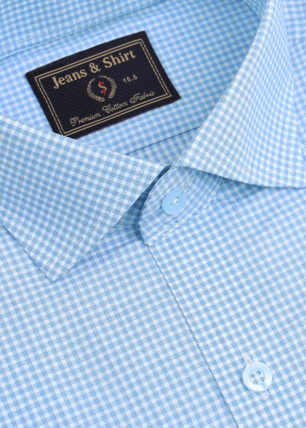 Sky Blue Micro Check Formal Shirt