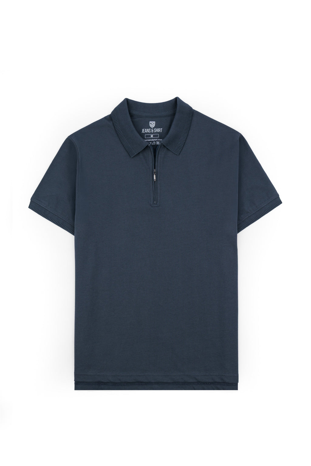 Dark Grey Zip Polo Shirt