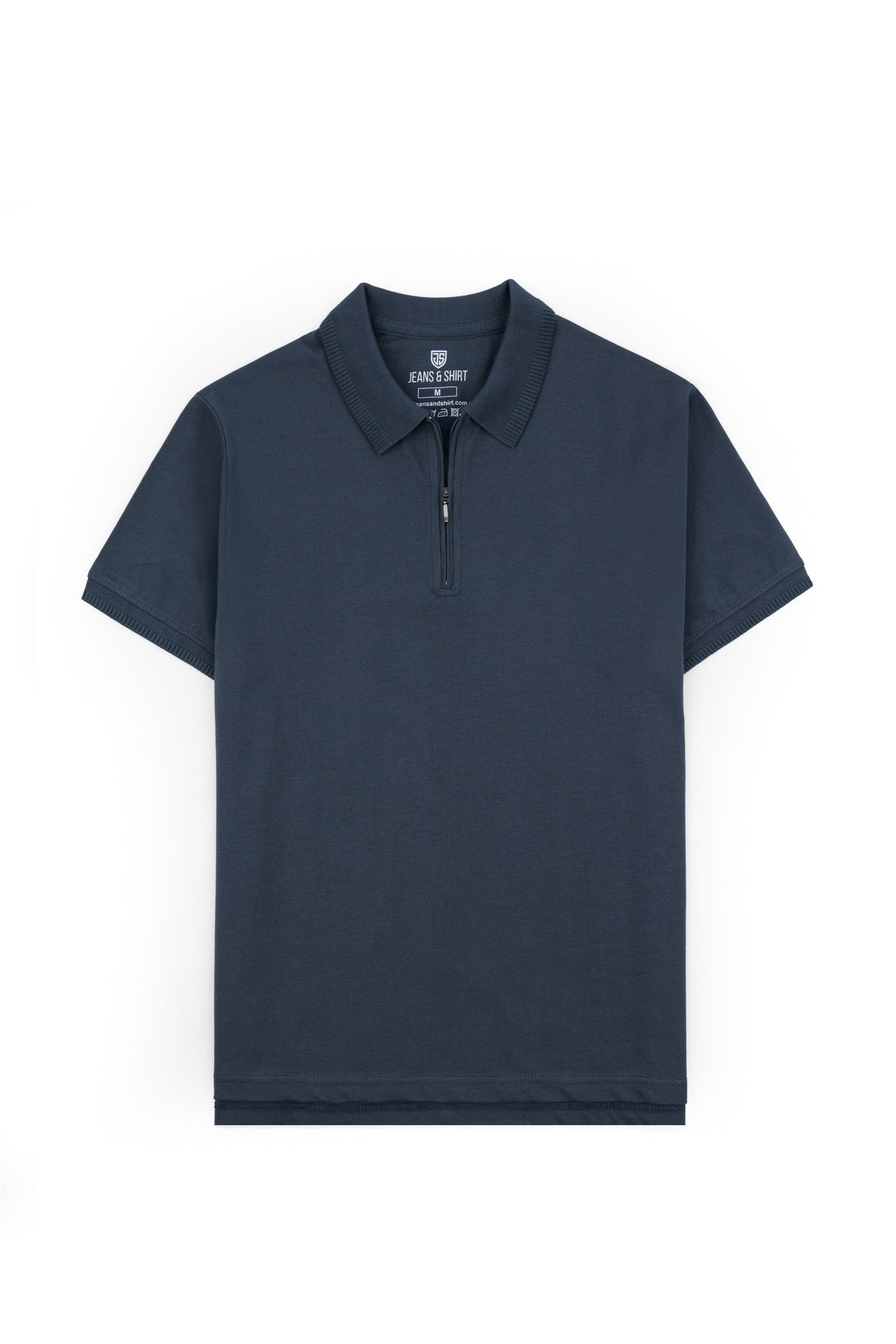 Dark Grey Zip Polo Shirt